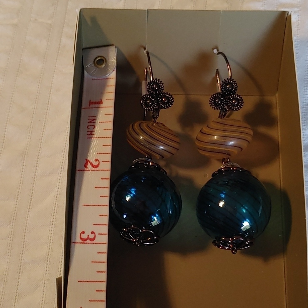 NEW in Box ZARA Glass Art Deco Earrings - Picture 7 of 8